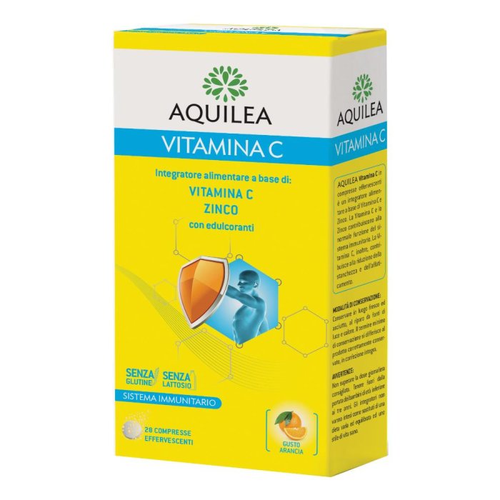 Aquilea Vitamina C Integratore Effervescente Gusto Arancia 2 x 14 Compresse