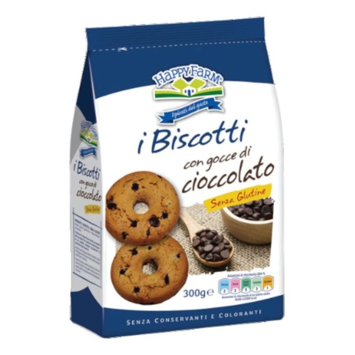Happy Farm Biscotto Gocce Ciocc  200  G biscotti e dolci da forno per colazione e pause golose