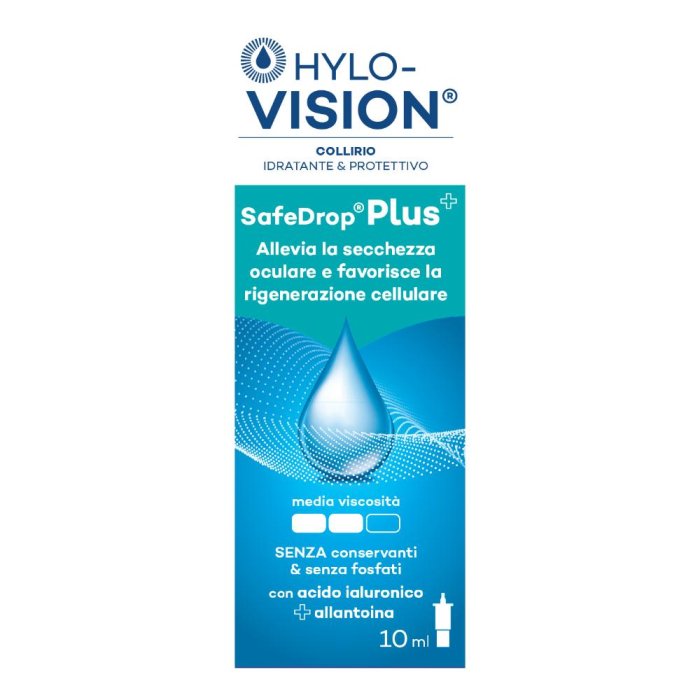 Hylovision Safe Plus gocce oculari lubrificanti per occhi secchi e irritati 10 ml