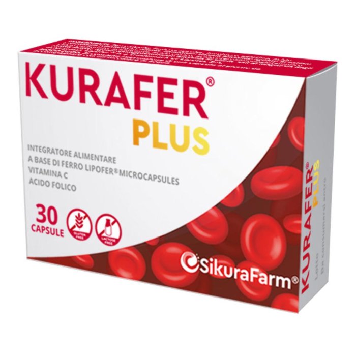 Sikurafarm Kurafer Plus Integratore Ferro e Vitamina C 30 Capsule