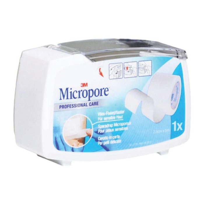Cerotto Micropore Ipoallergenico in Carta 2,5 Centimetri x 5 Metri per Fissaggio di Medicazioni e Pelle Sensibile