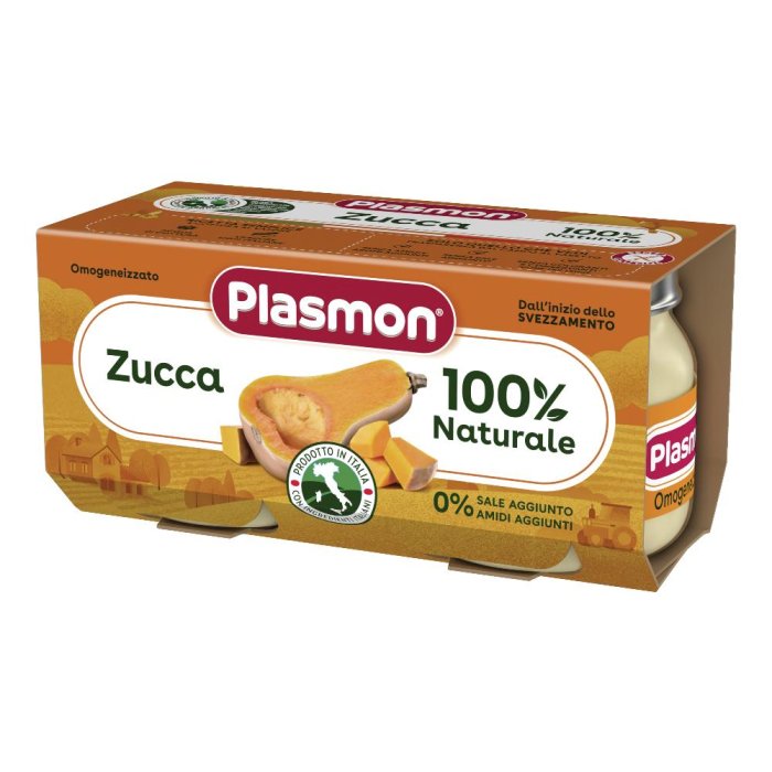 Plasmon Omogeneizzato Zucca 2x80g – Omogeneizzato di Zucca per Bambini e Neonati