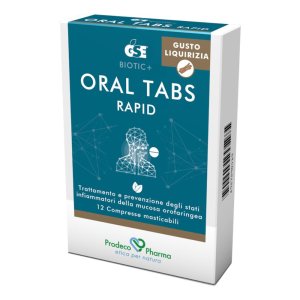 GSE Biotic+ - Oral Tabs Rapid Trattamento e Prevenzione Stati Infiammatori della Mucosa Orofaringea Gusto Liquirizia 12 Compresse