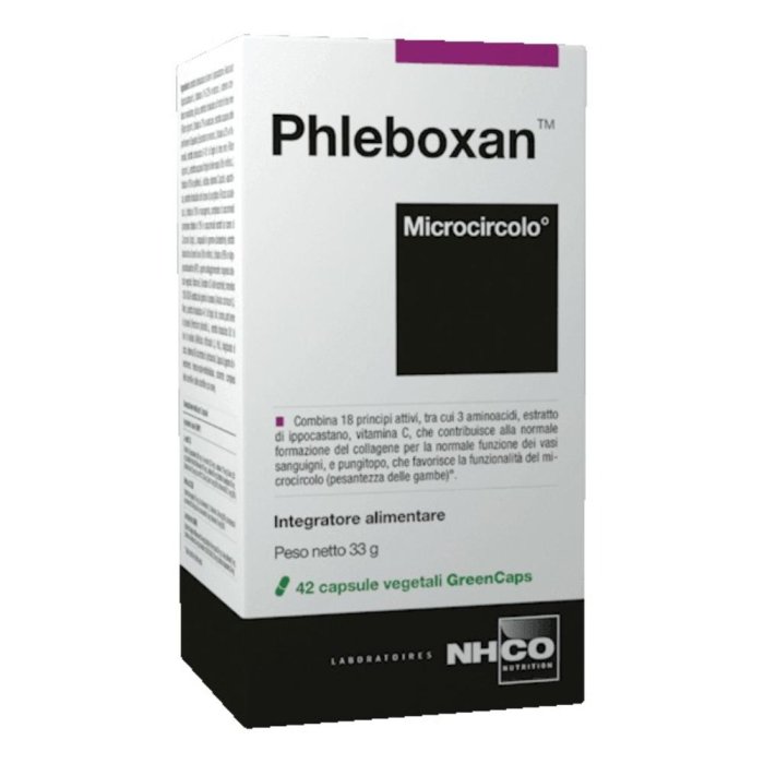 NHCO Phleboxan Integratore 42 Capsule per Circolazione Venosa, Microcircolo e Gambe Leggere