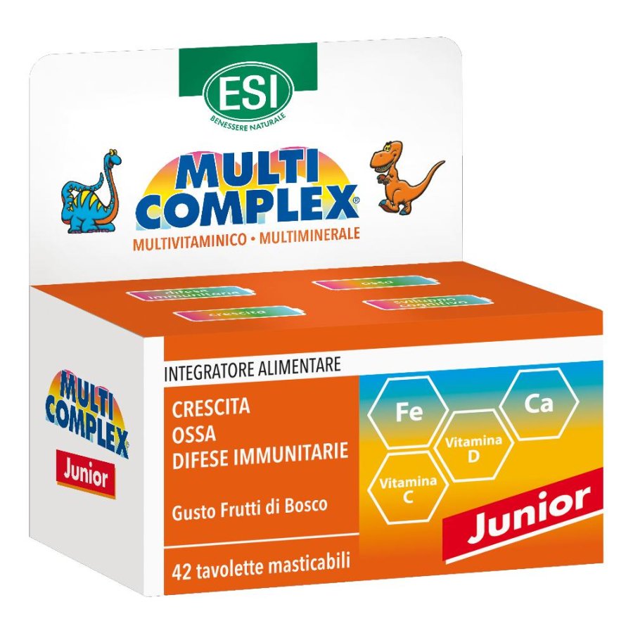 ESI Multicomplex Junior 42 Dinos integratore multivitaminico in caramelle gommose per bambini sostegno crescita e difese immunitarie
