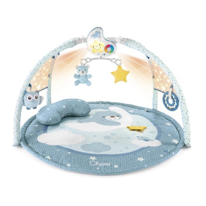 Chicco Gioco Playgym Blu – Tappeto Palestrina Neonato con Giochi Sensoriali e Arco Attività