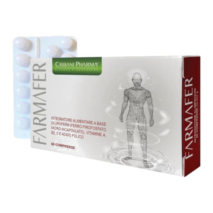 Farmafer 60 compresse - integratore ferro liposomiale con vitamine A B C e acido folico