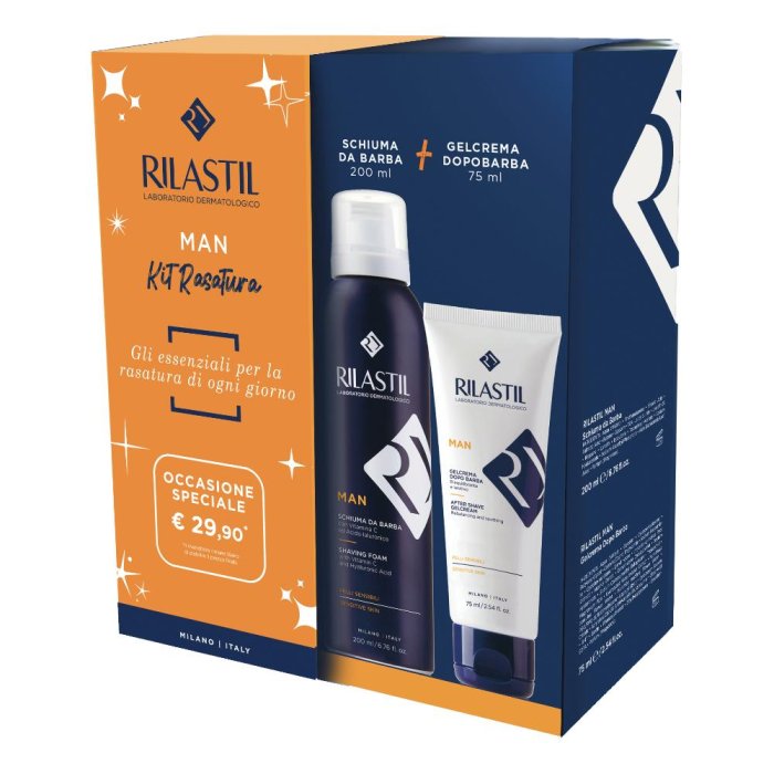 Rilastil Cofanetto Uomo Gli Essenziali per la Rasatura Schiuma da Barba + Gel-Crema Dopobarba