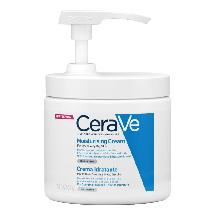 CeraVe Crema Corpo Idratante Pelle Molto Secca con Dispenser 454 g