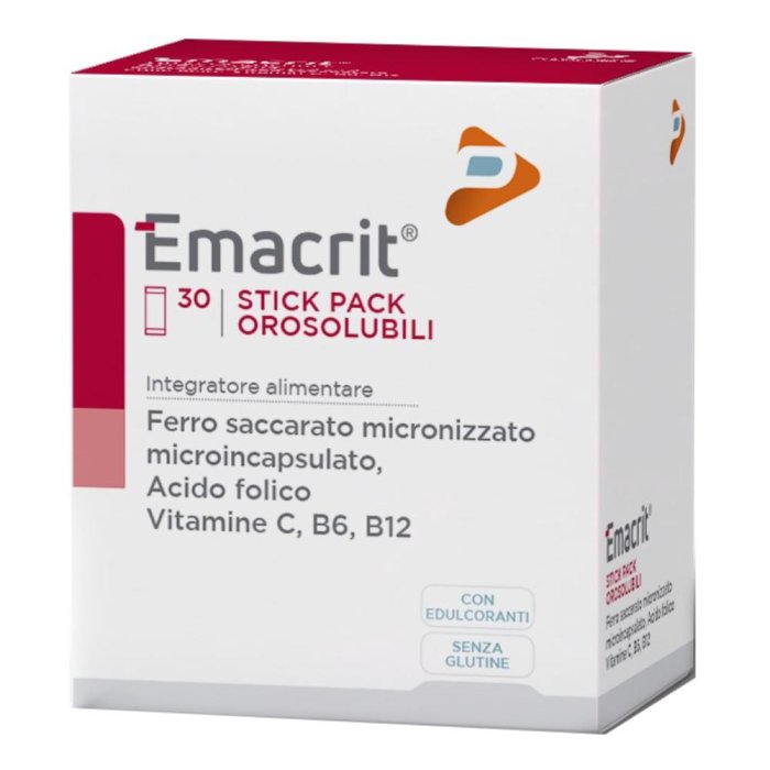 Pharma Line Emacrit Orosolubile Integratore di Ferro Acido Folico 30 Stick Pack
