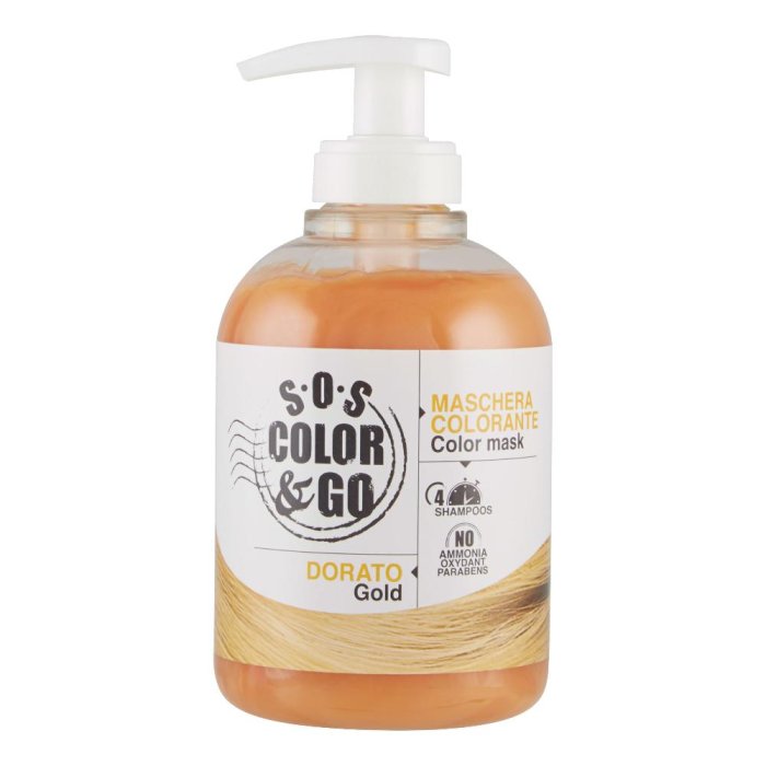 SOS Color & Go Maschera Colorante Dorato Effetto Colorazione Riflessante 300 ml