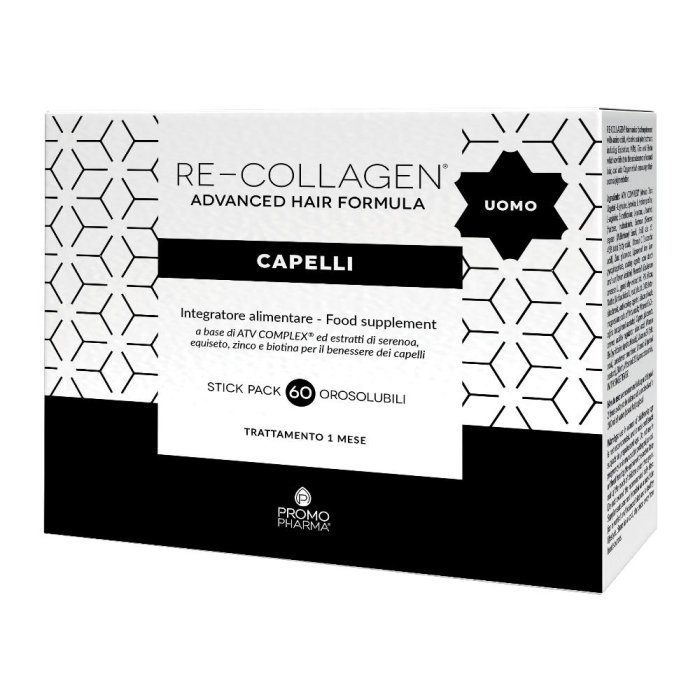 Re Collagen Capelli Integratore in Stick al Collagene per Rinforzare e Nutrire i Capelli – Confezione da 60 Stick