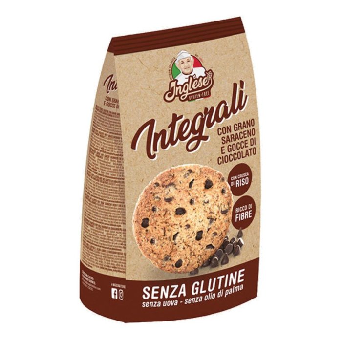 Gaia Alimenti senza Glutine Inglese Gluten Free Integrali  I Saraceni Biscotti con Gocce di Cioccolato 150 g