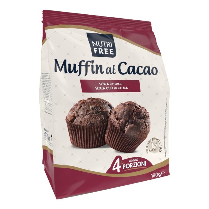 Nutrifree Alimenti senza Glutine Dolci e Merende Muffin al. Cacao 4 x 45 g
