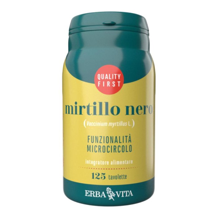 Erba Vita Monoplanta - Mirtillo Nero Integratore Microcircolo, 125 Tavolette