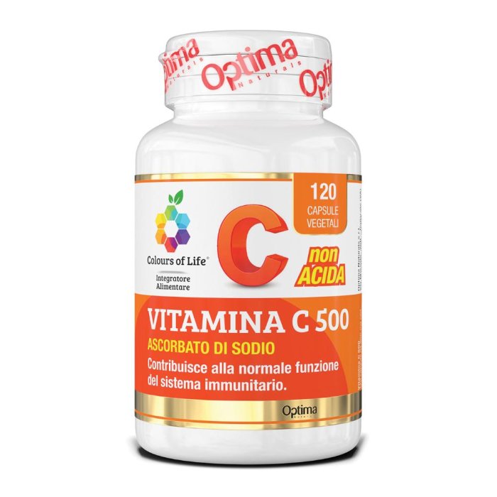 Optima Naturals Colours Of Life - Vitamina C 500 Integratore Difesa 120 Capsule