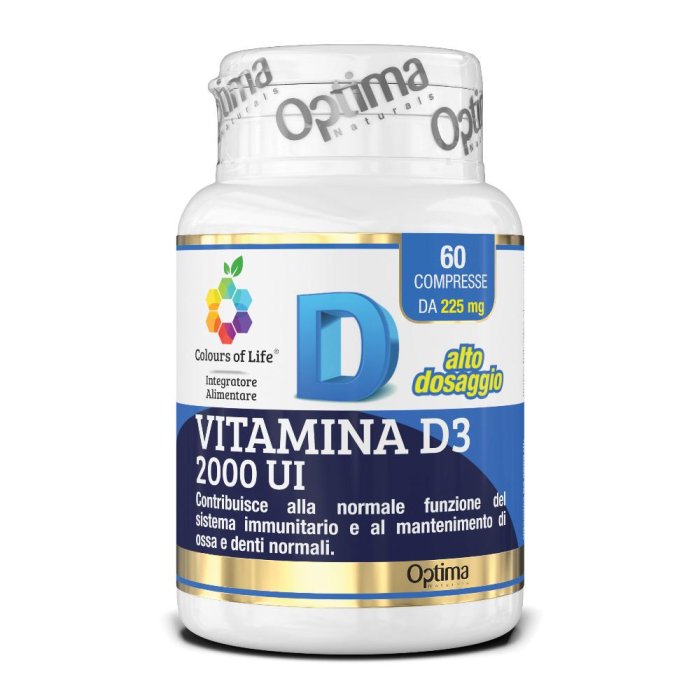 Optima Naturals Colours Of Life - Vitamina D3 2000 UI Integratore 60 Compresse