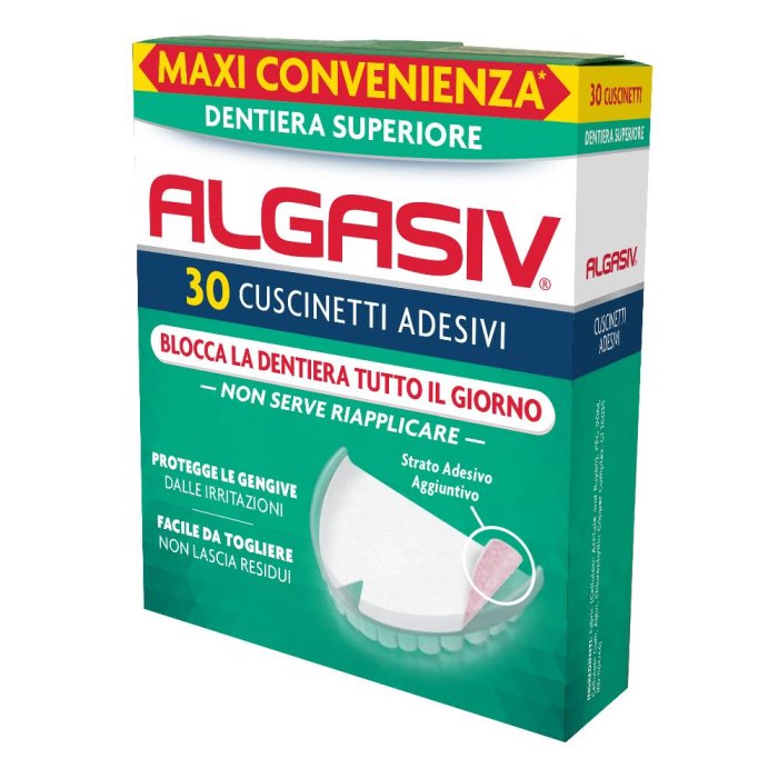 Algasiv - Adesivo Per Protesi Dentaria Superiore Confezione 30 Pezzi