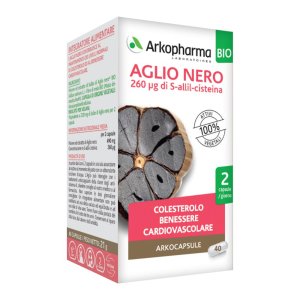 ARKOCAPSULE Aglio Nero Bio 40 Capsule Integratore Alimentare Naturale per Benessere Cardiovascolare e Colesterolo