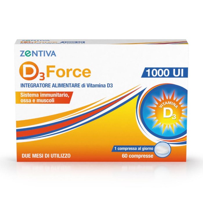 Zentiva D3 Force 1000 UI Integratore di Vitamina D3 60 Compresse