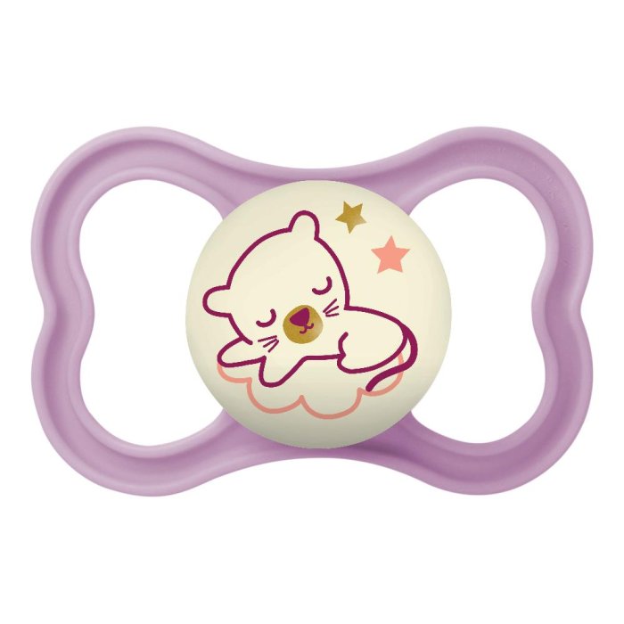Mam Air Night succhietto 6+ mesi silicone confezione doppia fluorescente