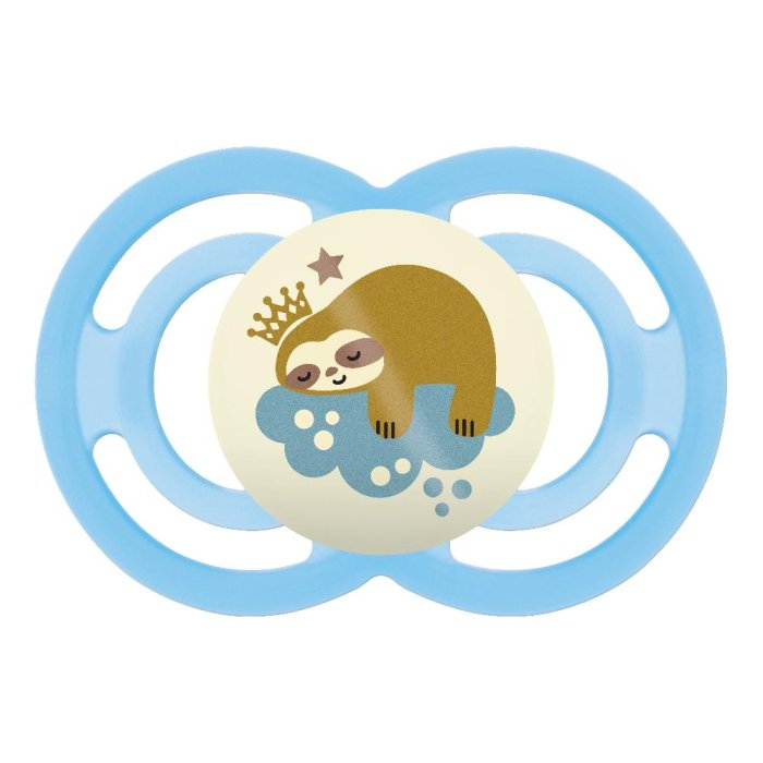 MAM Succhietto Perfect Night 6 Mesi in Silicone Colore Azzurro 1 Pezzo