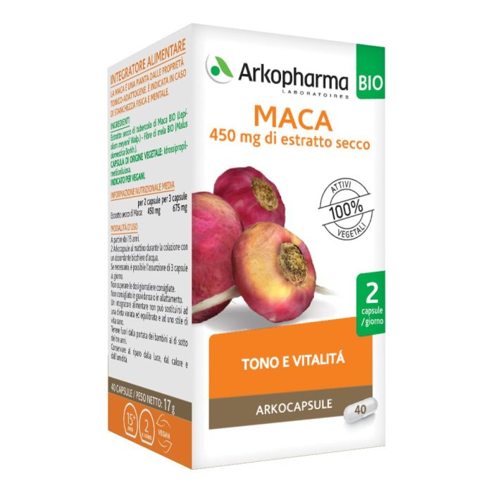 Arkopharma Maca Integratore Tono E Vitalità 40 Arkocapsule