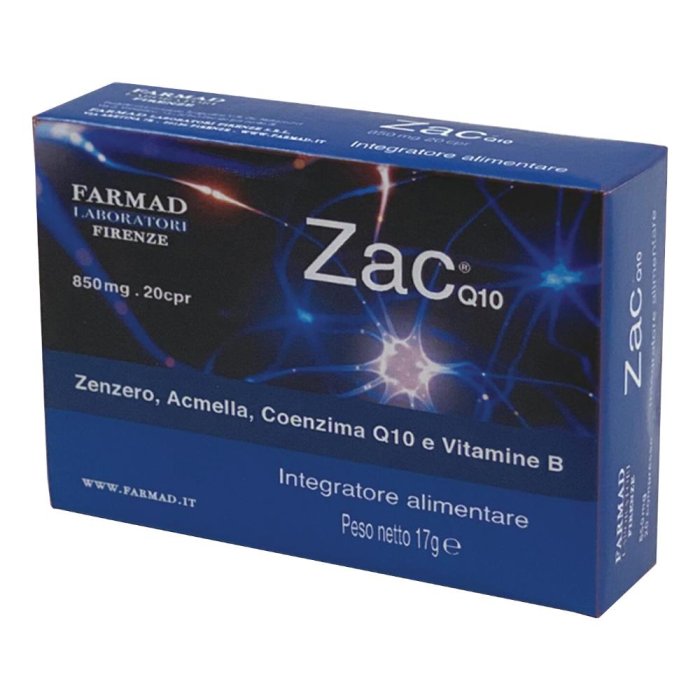 Integratore Alimentare ZAC Q10 Coenzima Q10 20 Compresse per Energia e Benessere