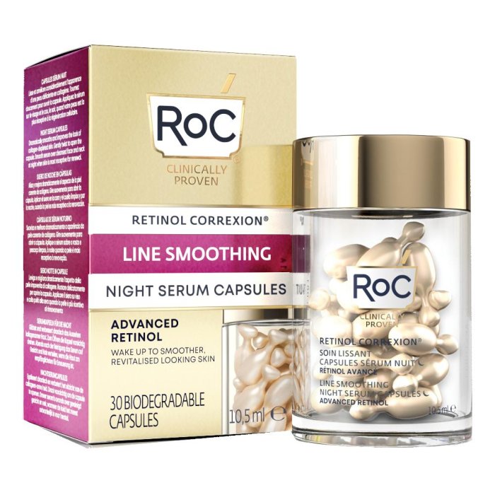 Roc Retinol Correxion - Line Smoothing Siero Viso Notte 30 Capsule