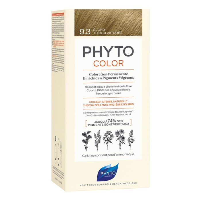 Phyto Capelli Sani e Splendenti Phyto Color Colorazione Permanente Delicata 9.3 Biondo Chiarissimo Dorato