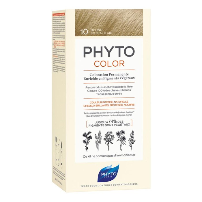 Phyto Capelli Sani e Splendenti Phyto Color Colorazione Permanente Delicata 10 Biondo Chiarissimo Extra