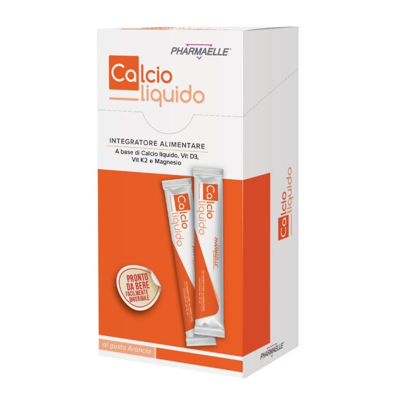 Pharmaelle Calcio Liquido Integratore in Stick 15 Bustine Orali per il Benessere di Ossa e Denti