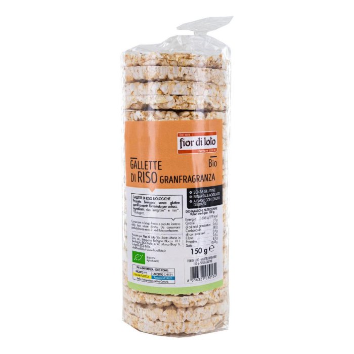 Fior Di Loto Gallette Riso 150 G  150  G pane secco, risette e crackers ideali per spuntini e accompagnare i pasti