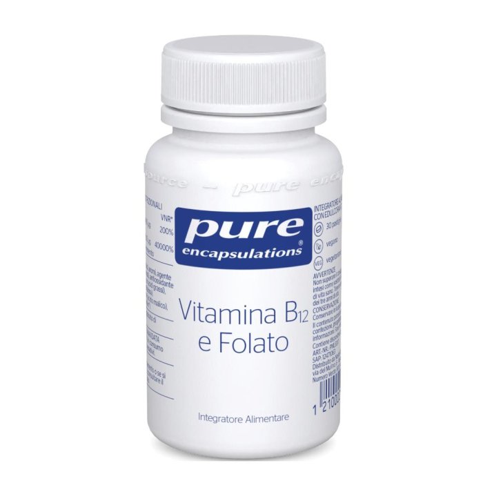 Pure Encapsulations vitamina B12 folato 30 pastiglie - integratore di B12 e acido folico