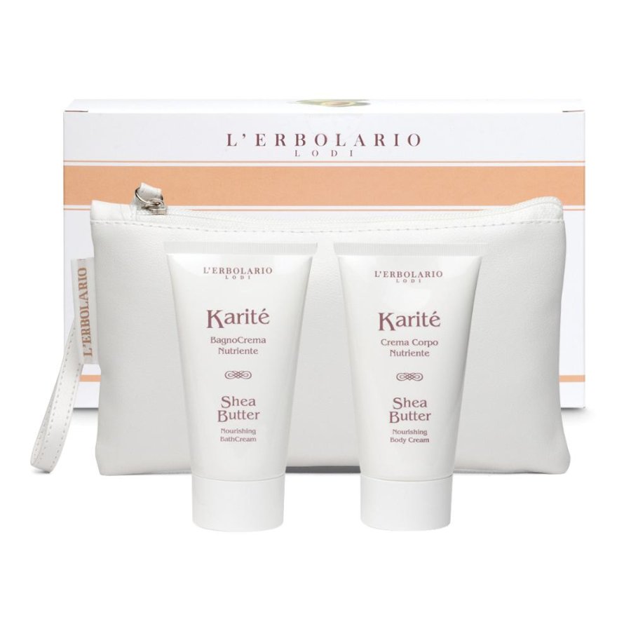 Pochette Beauty Karitè L’Erbolario 2 Pezzi – Trattamento Nutriente Mani e Corpo in Edizione Regalo