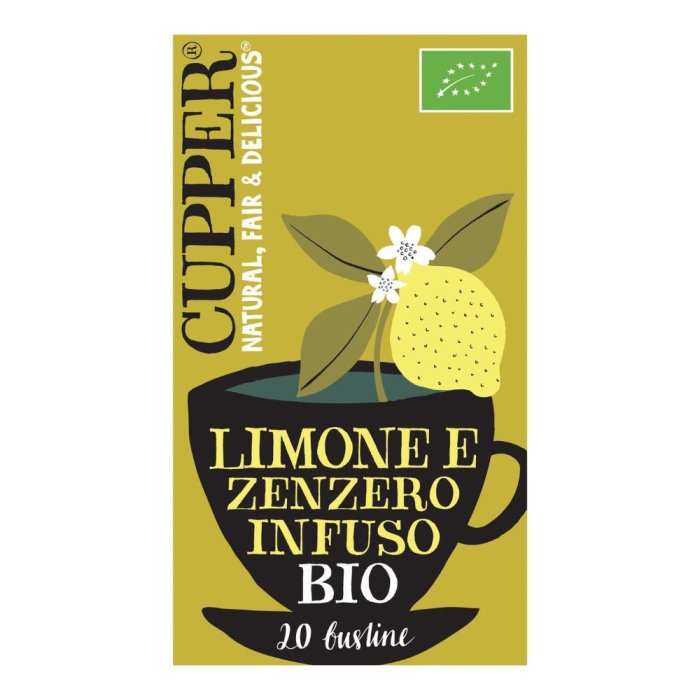 Cupper Limone Zenzero 50 g – Infuso Biologico Agrumato & Speziato