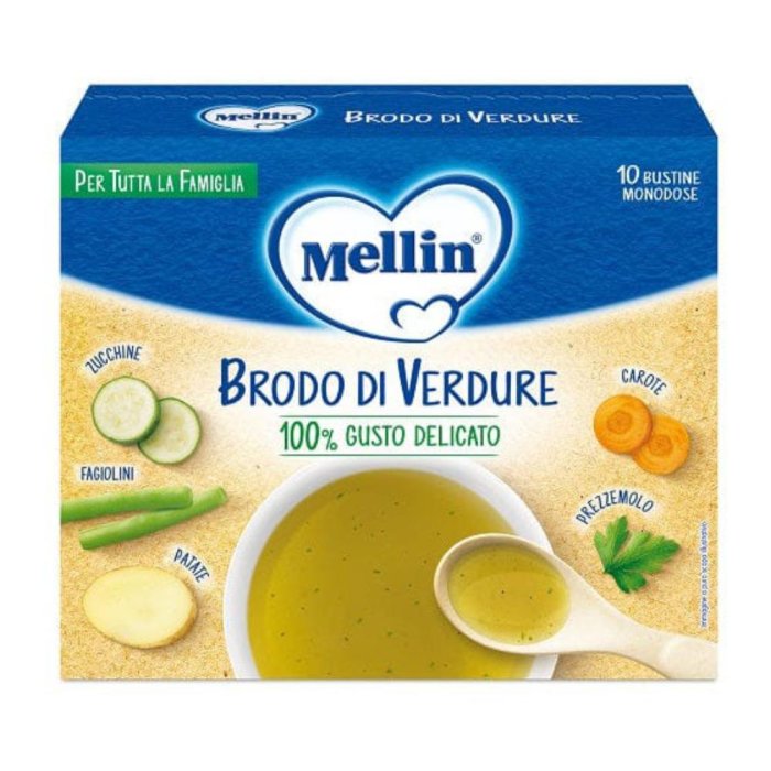 Mellin Brodo Di Verdure 10 Bustine Monodose Da 8 g