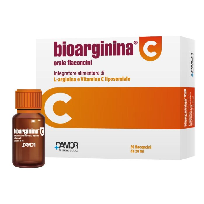Bioarginina C Orale 20 flaconcini antiossidanti con L-arginina e vitamina C - Farmaceutuci Damor