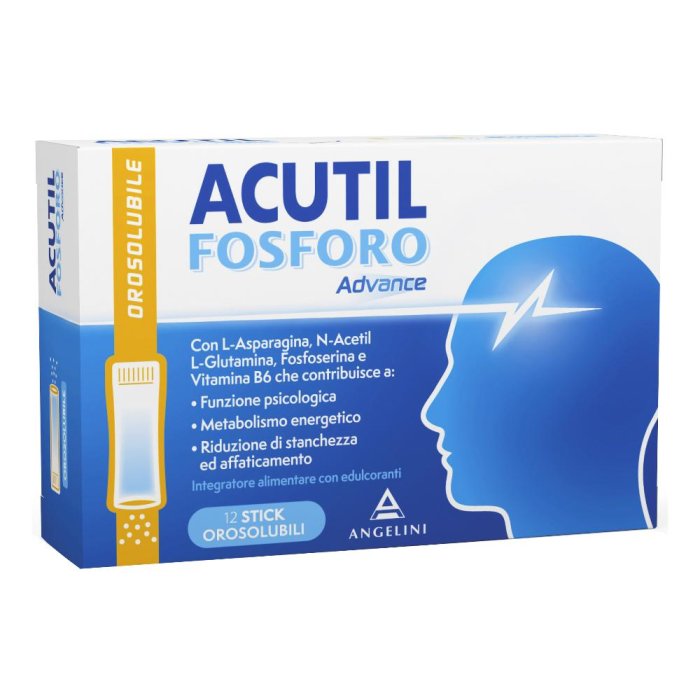 Acutil Fosforo Advance 12 stick orosolubili integratore per memoria e concentrazione