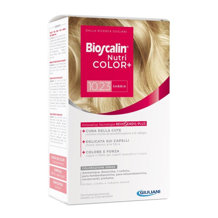 Bioscalin Nutricolor colorazione permanente per capelli 10.23 Sabbia biondo chiaro naturale lunga durata