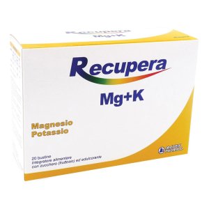 Recupera Magnesio e Potassio 20 Bustine Integratore Reims per Stanchezza, Crampi Muscolari e Reintegro Sali Minerali