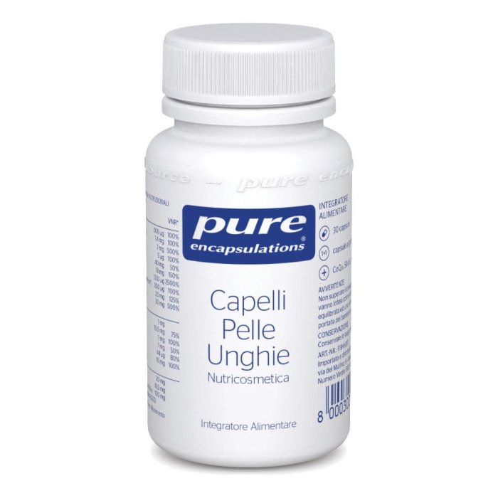 Pure Encapsulations Capelli Pelle Unghie Integratore Alimentare 30 Capsule