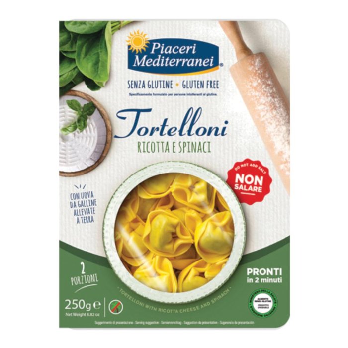 Piaceri Mediterranei Tortelloni Ricotta e Spinaci Senza Glutine 250g