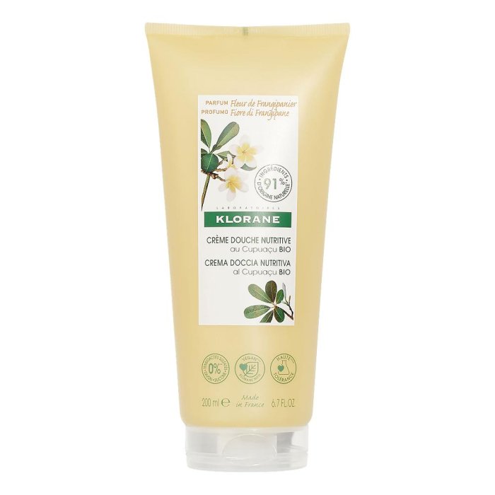 Klorane Fiore di Frangipane - Crema Doccia Nutritiva con Burro di Cupuacu 200 ml