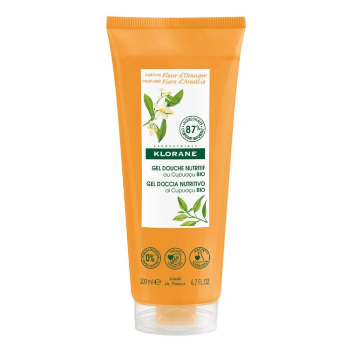 Klorane Fiori d'Arancio - Gel Doccia Nutritivo con Burro di Cupuacu 200 ml