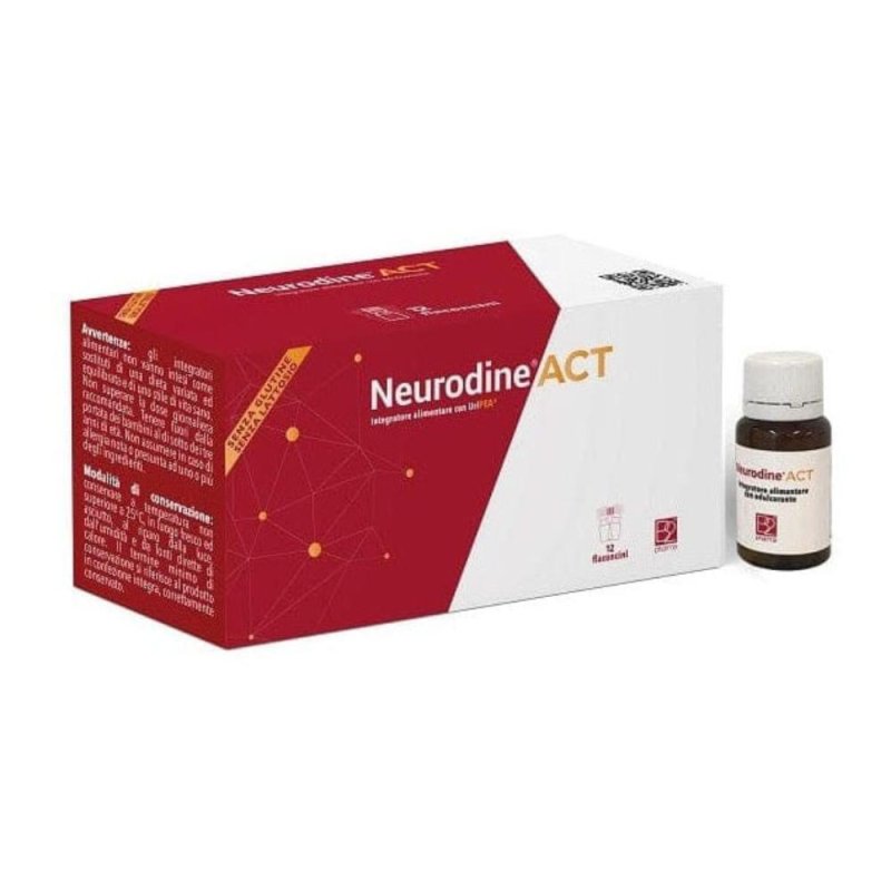 Neurodine Act Flaconcini 10 x 10 ml Integratore Alimentare per il Benessere del Sistema Nervoso e la Funzione Cognitiva