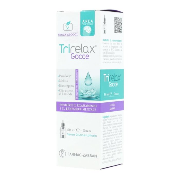 Trirelax Gocce 50 Millilitri Integratore Naturale per Rilassamento, Sonno e Benessere Mentale