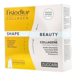 Zuccari Fisiodiur Collagen - Shape & Beauty Integratore Alimentare, 24 stick