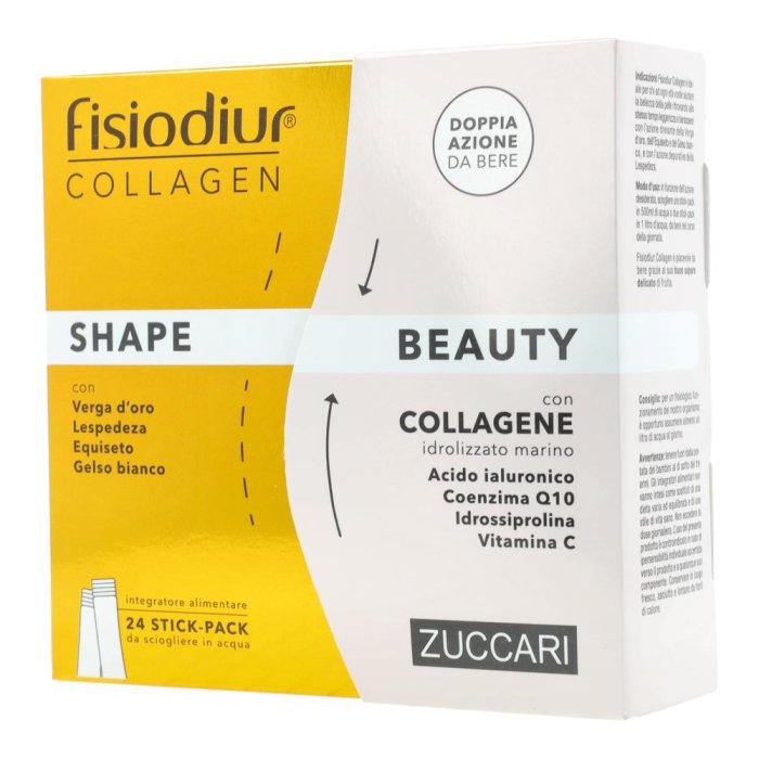 Zuccari Fisiodiur Collagen - Shape & Beauty Integratore Alimentare, 24 stick