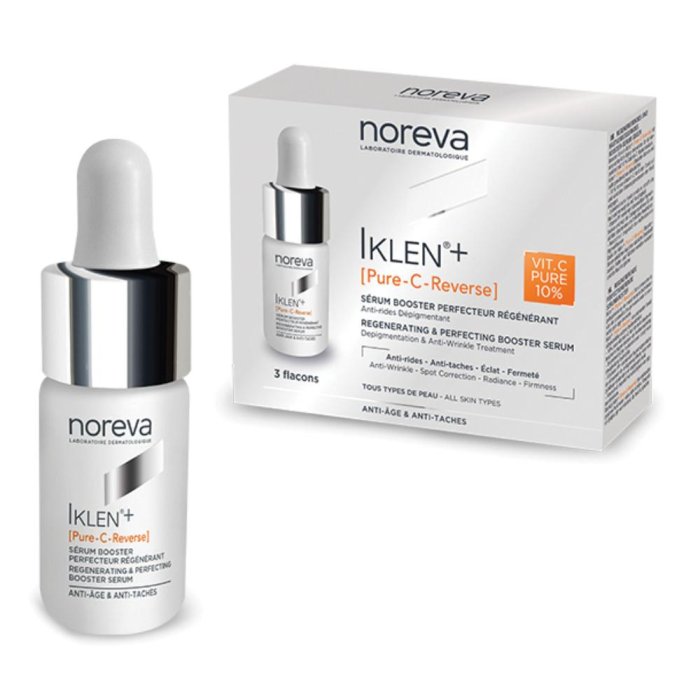 Iklen Pure C Siero Antiossidante Illuminante Viso con Vitamina C 10% 3x8 ml Noreva